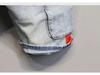 Men's Slim Light Blue Denim Workwear Shorts with Contrast Pockets