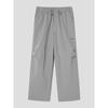 Nylon Fleece-Lined Elastic Waist Pants Light Gray