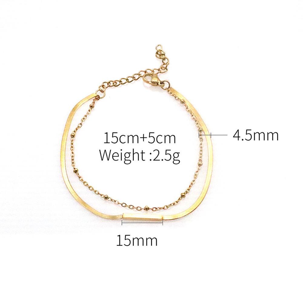 

Fashion Versatile Girls Trinkets Do Not Fade 18K Double-Layer Titanium Steel Map Bracelet Women