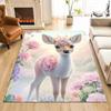1PC Flower crowned fawn amid pastel blossoms Carpet for Living Room Bedroom Sofa Home Decor Rus Non-slip Floor Mat Luxury Gift