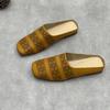 Spring and Autumn Crocs Retro Hollowed-out Vacation Half-slippers Baotou Artistic Shoes Soft Cowhide Half-slippers