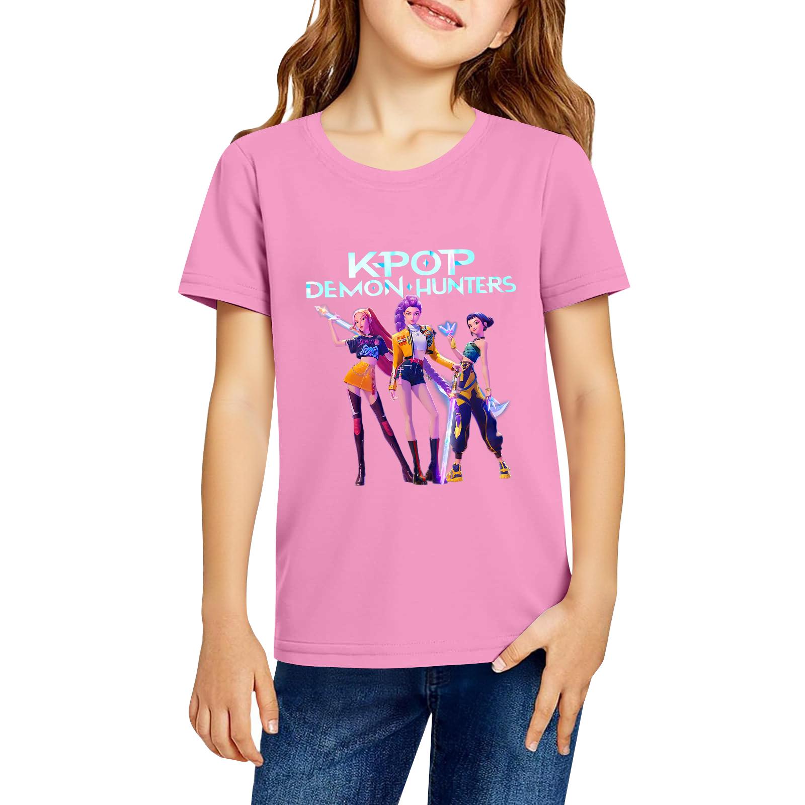 

Модная рабочая одежда с короткими рукавами и круглым вырезом, топы с принтом для детских летних топов 130