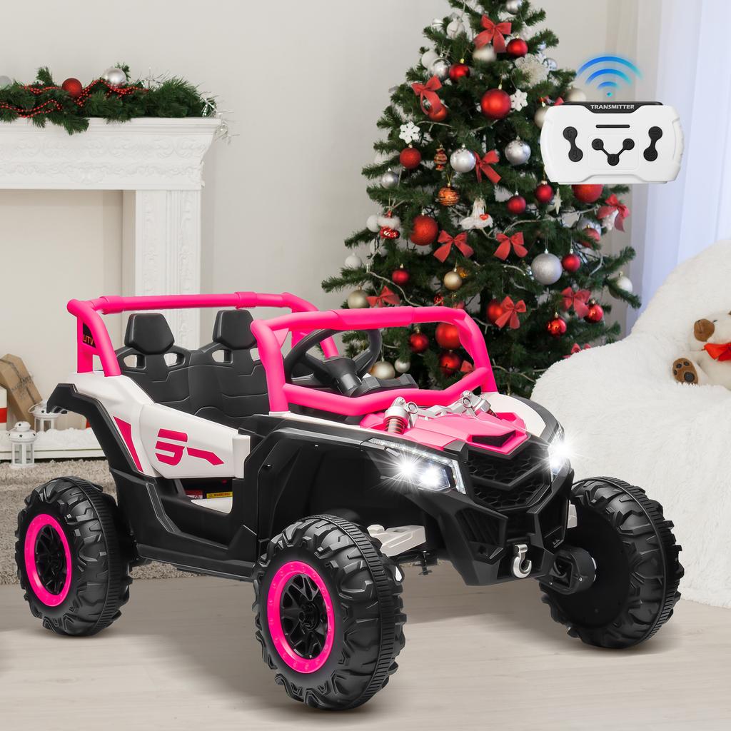 24V Ride On Car for Kids w/Remote Control, JOYRACER Battery Powered Off-Road UTV, 4x150W Motors,4 Shock Absorbers, 4.5 Mph Max S