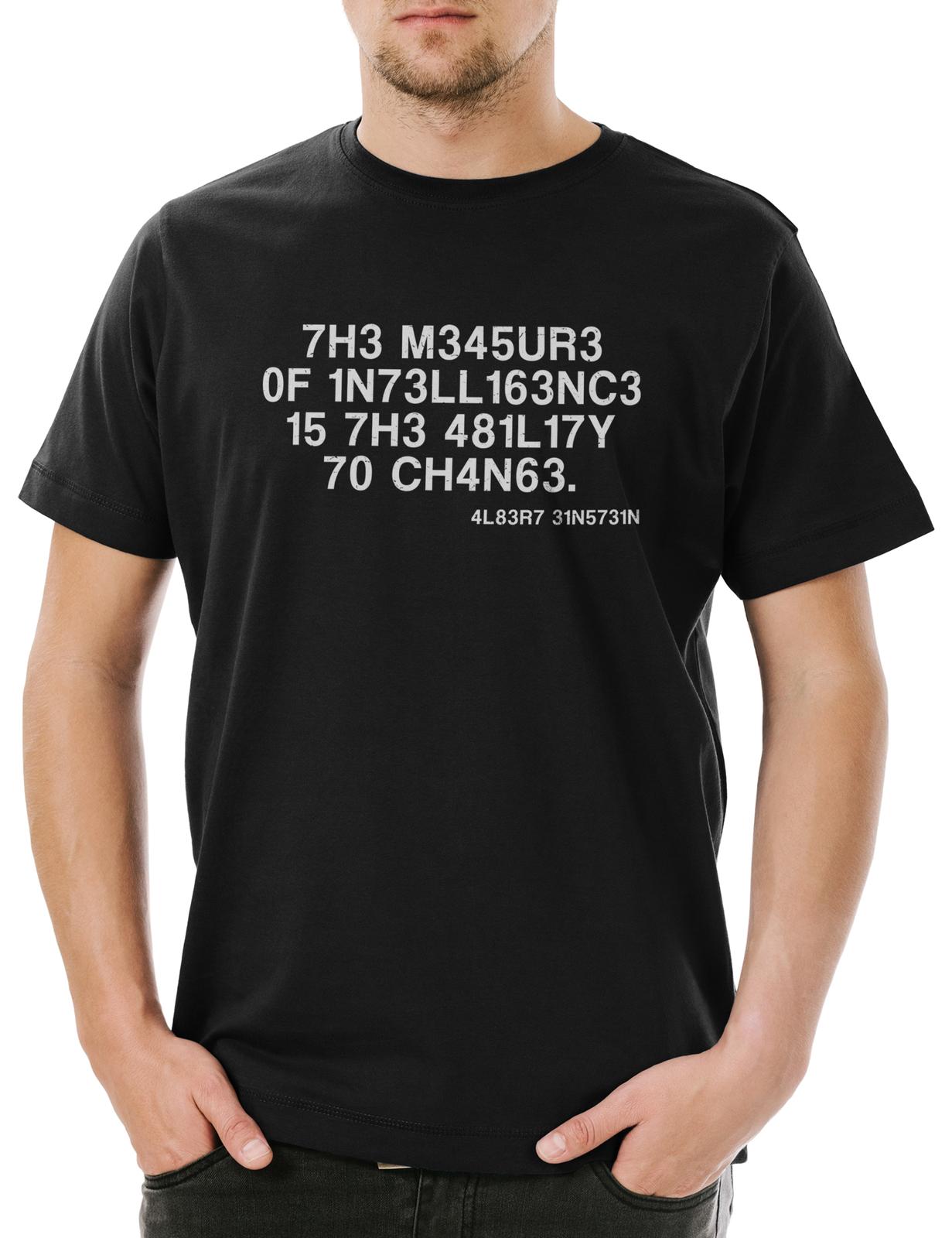 26 Einstein The Measure Of Intelligence Men s T-Shirt Intelligence IQ Cult Albert- Unisex T-Shirt M