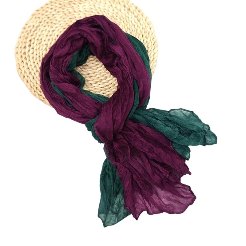 Eleganter gedrehter Plissee-Schal Polyester Mehrzweck Langer Schal für Frühling Herbst Tägliches Büro-Outfit All Matching Accessoire