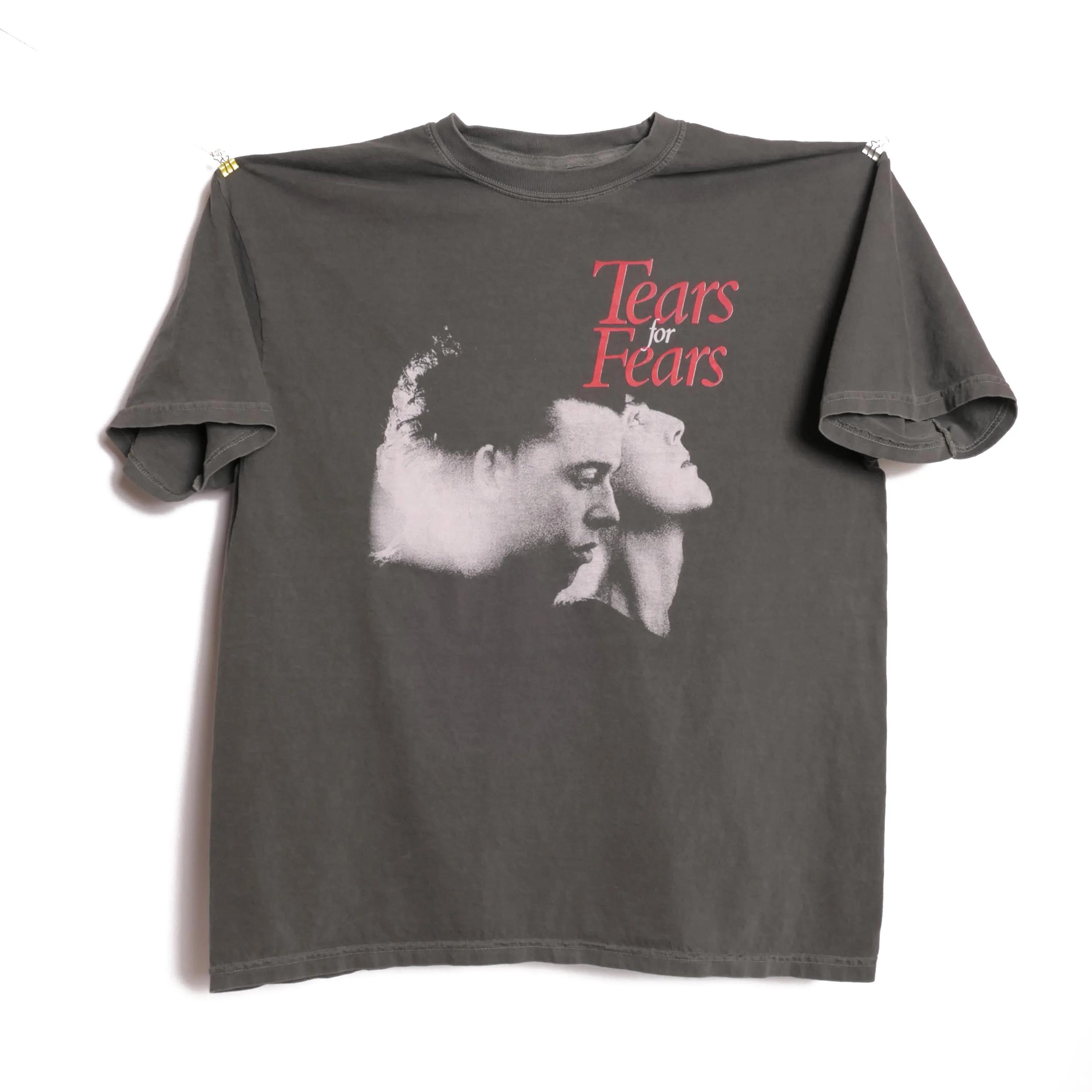 

2026 Лето Ретро Женская Футболка с Принтом Tears for Fears Унисекс Хлопок и Дышащая Короткий Рукав Оверсайз Свободная Повседневная S