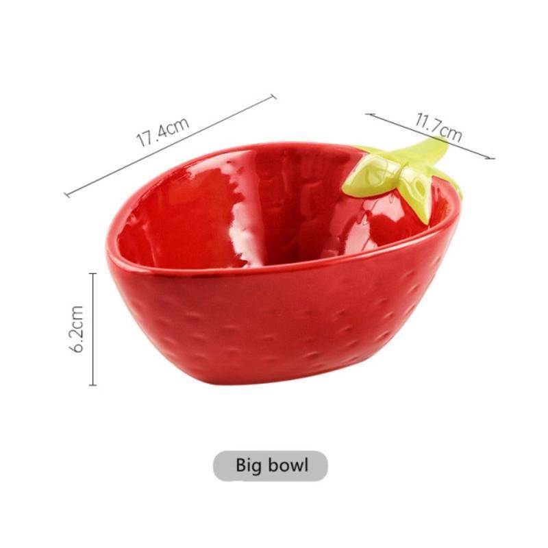 Kawaii Ceramic Bowl Shaped Fruit Strawberry Bowl Rice Bowl Salad Bowl Salad Bowl Serve Snack Bowl Salad with Cognac Restaurant Kitchen Bowl | Bowling
