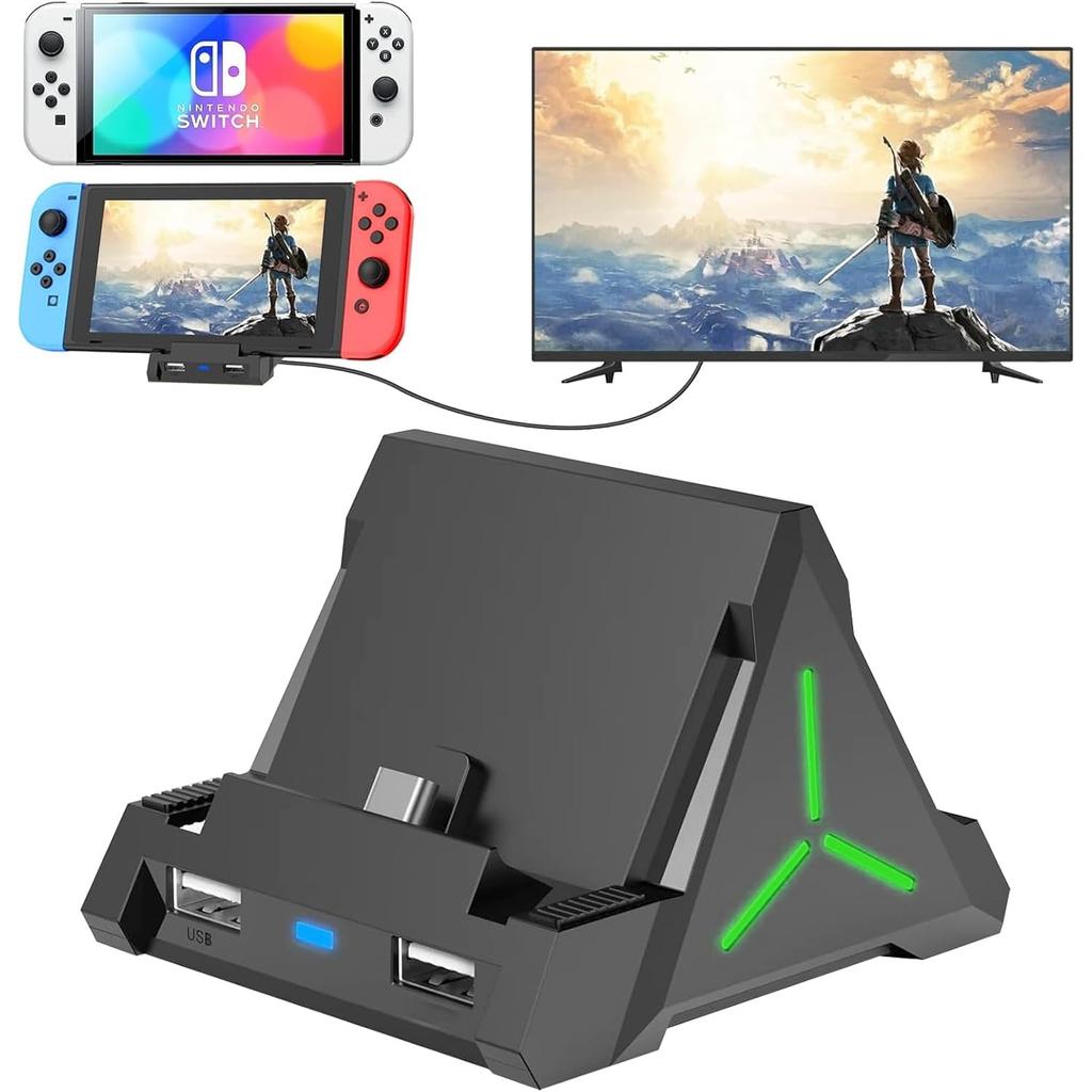 TV Dock Station Compatible with Nintendo Switch/Switch OLED, Charging Hub Adapter with 4K HDMI/USB C/USB Port for Official Nintendo Switch