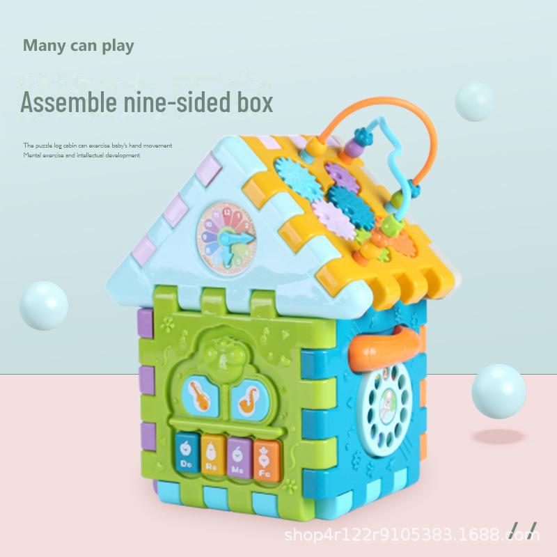 Six-Sided Multifunctional Baby Toy: Shape Matching & Cognitive Building Blocks for Early Education (Ages 1-3) - Free Shipping