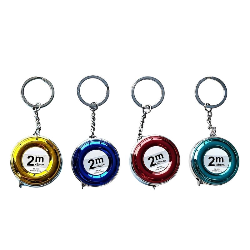 Chaveiro Compacto Conveniente Fita Métrica Retrátil 2M de Comprimento Régua de Aço Carcaça de ABS Para DIY e Viagem Fácil de Transportar