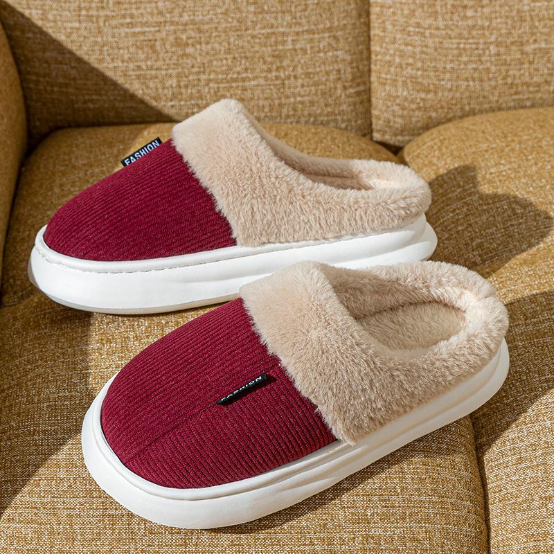 Cotton slippers autumn and winter 2025 new indoor home non-slip household thick-soled plush slippers