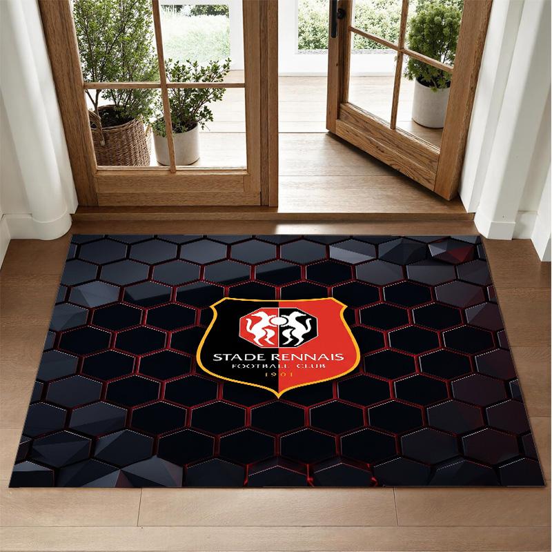 Stade Rennais FC Design Crystal Velvet Rug Soft Decorative Mat for Bedroom Entrance