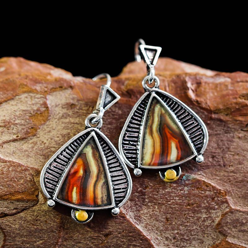 Indian Tribal Personality Dangle Drop Earrings Resin Stone Boho Ethnic Vintage Hanging For Women Jewelry