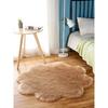 Burgundy Plum Blossom Plush Carpet, Round Wool Living Room Bedroom Bedside Floor Mat