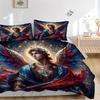 3pcs Anime Angel Wing Comforter Set with One Quilt Cover and Two Pillowcases (No Core) - Festive Gift for Bedroom Decor, Polyester Fabric, Anime Carto