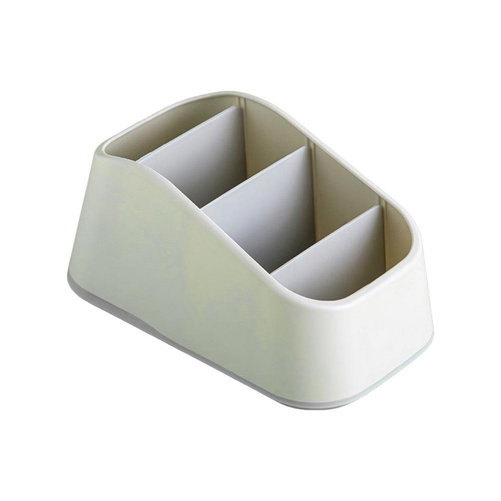 4 Slot Remote Control Holder Trapezoidal Plastic Table Storage Box Multifunctional Lattice Pattern Phone Storage Rack