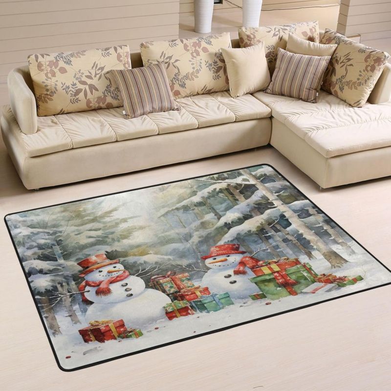Christmas Carpet for Living Room Home Decoration Large Rugs Santa Claus Kids Room Children Bedroom Bedside Mats New Year Gifts