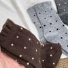 Polka Dot Korean Mid-Calf Lambswool Socks - Autumn/Winter Women's Chunky Warm Style