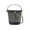 Tang Liboqi T Monogram Old Flower All-over Jacquard Drawstring Leather Bucket Bag Shoulder Crossbody Handbag Mini Women's Denim 80534-405