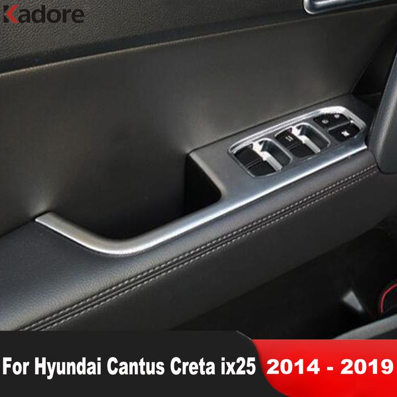 For Hyundai Cantus Creta ix25 2014-2018  Matte Car Interior Door Window Lift Switch Button Panel Cover Trim Accessories