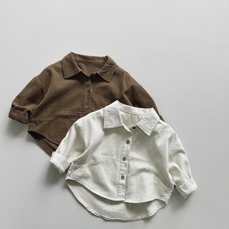 Jungenhemd Kinder Koreanische Waldserie Vielseitiges Trendiges Oberteil Mädchen Freizeitjacke Kinderbekleidung