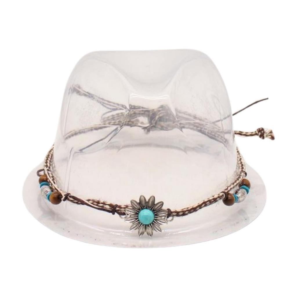 Big Brim Gold Acrylic Chain Felt Hat Solid Color Cashmere Jazz Hat French Top Hat