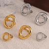 Minimalist Large Rings For Women Stainless Steel Gold Plated Waterproof Hip-hop Women's Finger Ring Aesthetic Jewelry