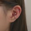 Brincos Shotray em Formato de Coração Ear Cuff Pulseira de Zircônia Cúbica para Mulheres