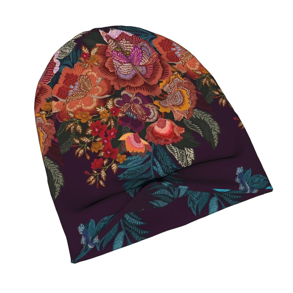 Mexican Flower Non Embroidery Adult Knit Beanie with Style Fits Effortlessly into Seasonal Wardrobes and Pairs Well with Jackets or Casual Looks