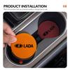 For Lada Auto Cup Holder Pad Anti-Slip Leather Durable Decoration Niva Vesta Granta Riva Samara Priora 4x4 Urban