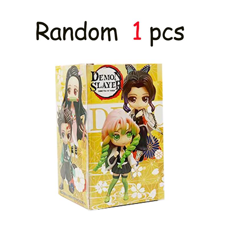 8pcs Anime Demon Slayer blind box Tanjiro Kamado Nezuko cartoon figure PVC model ornament child Christmas Halloween gift