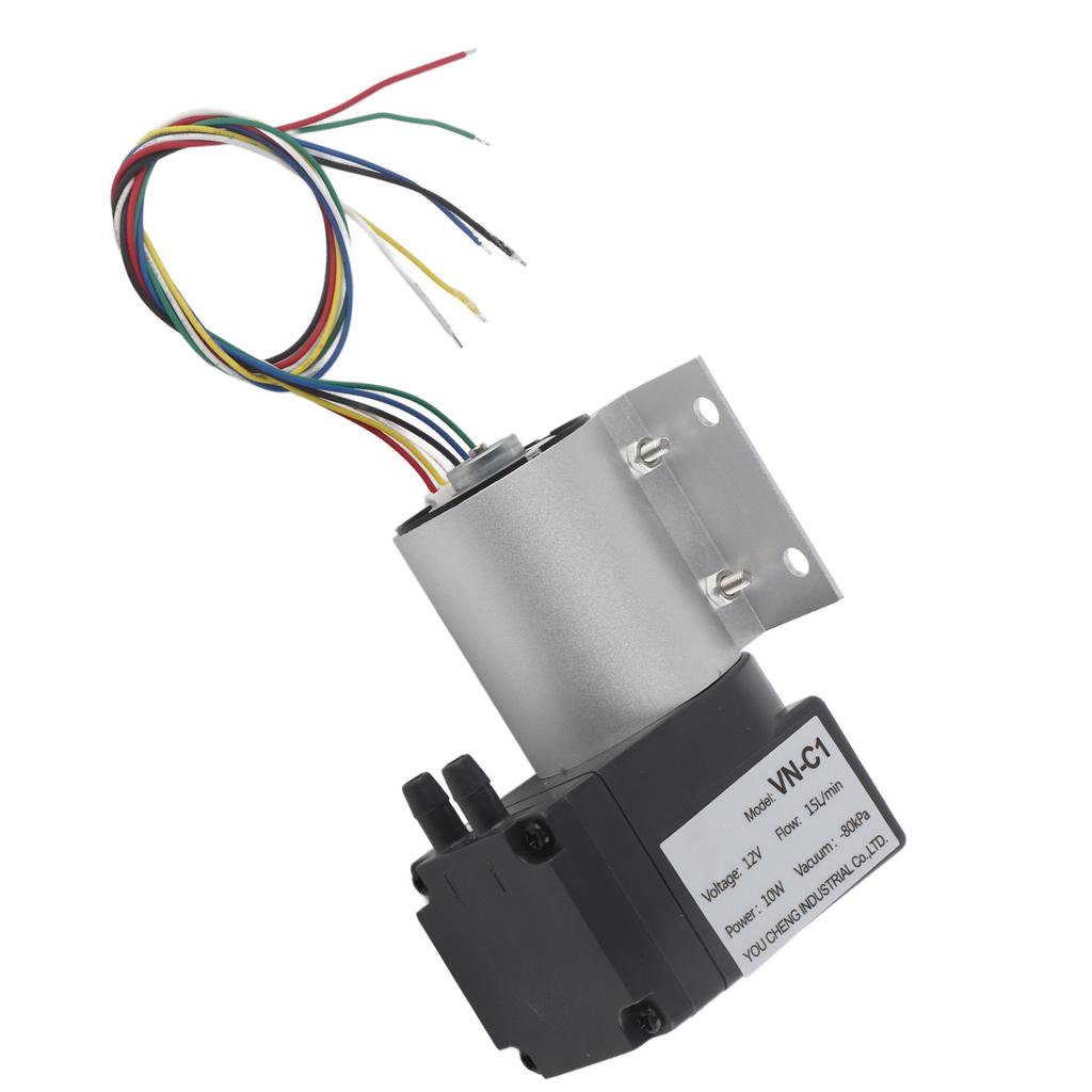 Micro Vacuum Pump Sturdy High Low Temperature Resistance Brushless Oil Free Diaphragm Pump DC12V 10W