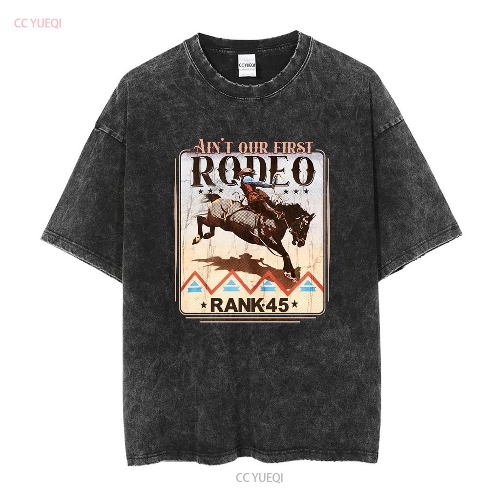RANK 45 Mannen Rodeo Revival T-shirt RMFA24T70 BURG vintage Gewassen Unisex mode Stijlvol Casual Ademend Comfortabel