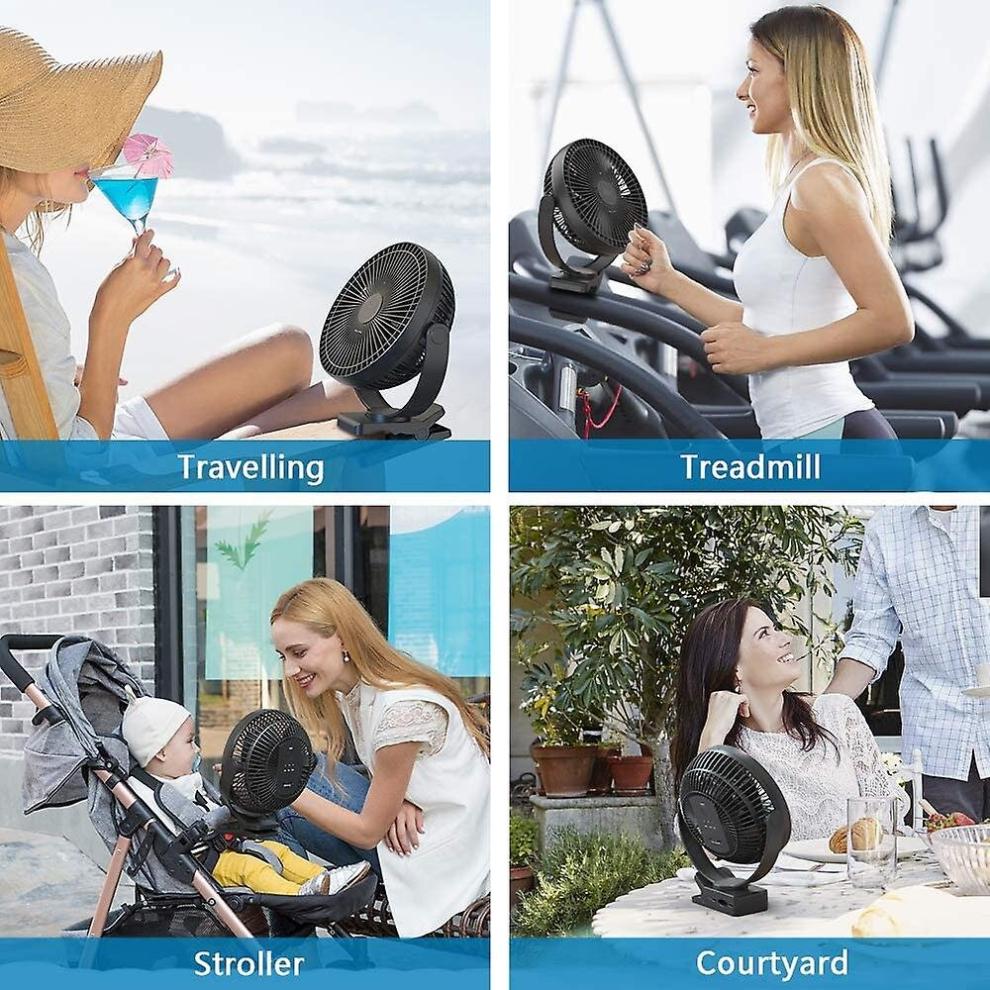 10000mah Rechargeable Portable Fan  8-inch  Operated Clip On Fan  Usb Fan