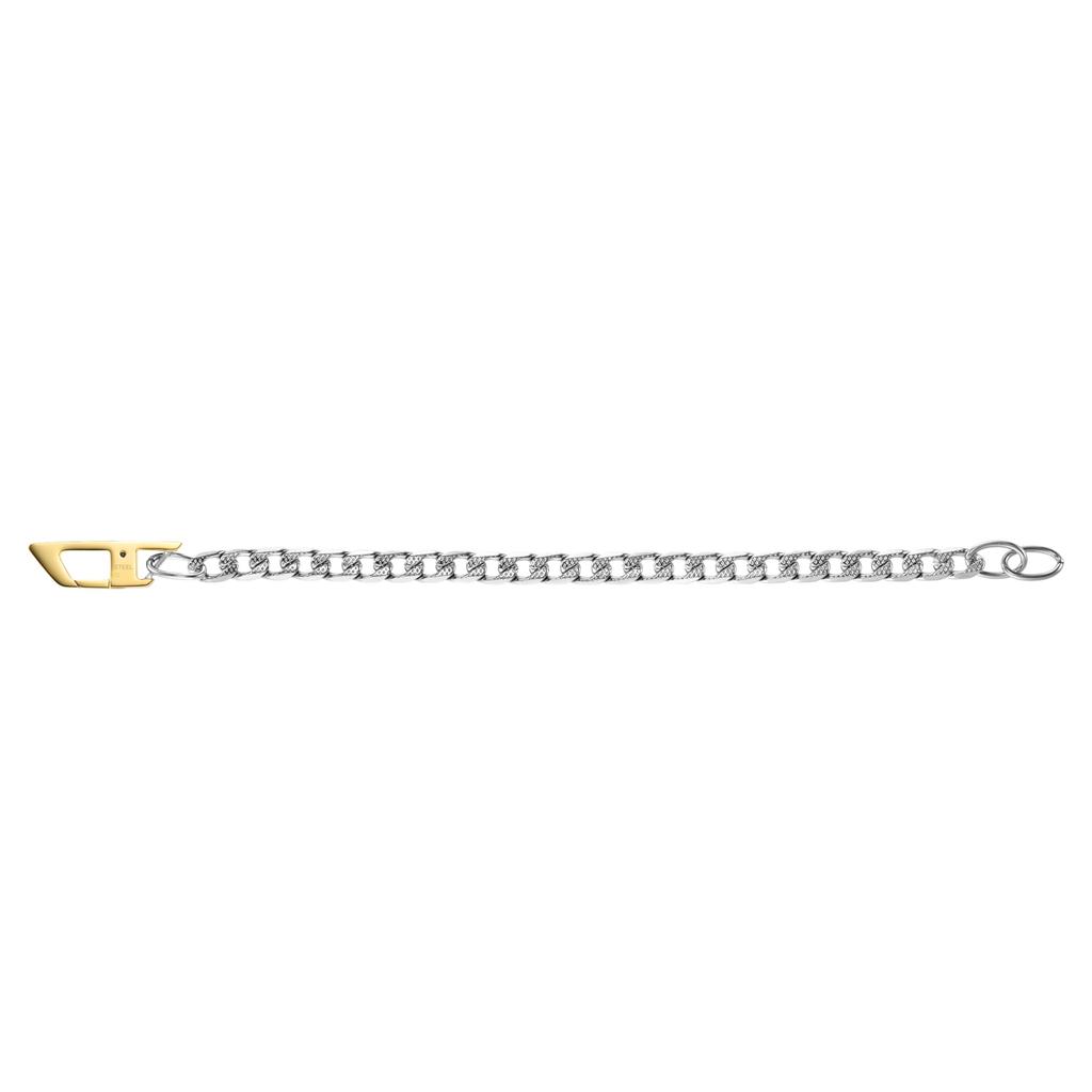 Diesel 7mm Silver Stainless Steel Stainless No Stainless No Gemstones Men's Bracelet, Steel, L 180-195mm, W Bracelet, DX1338040, L 180-195mm,
