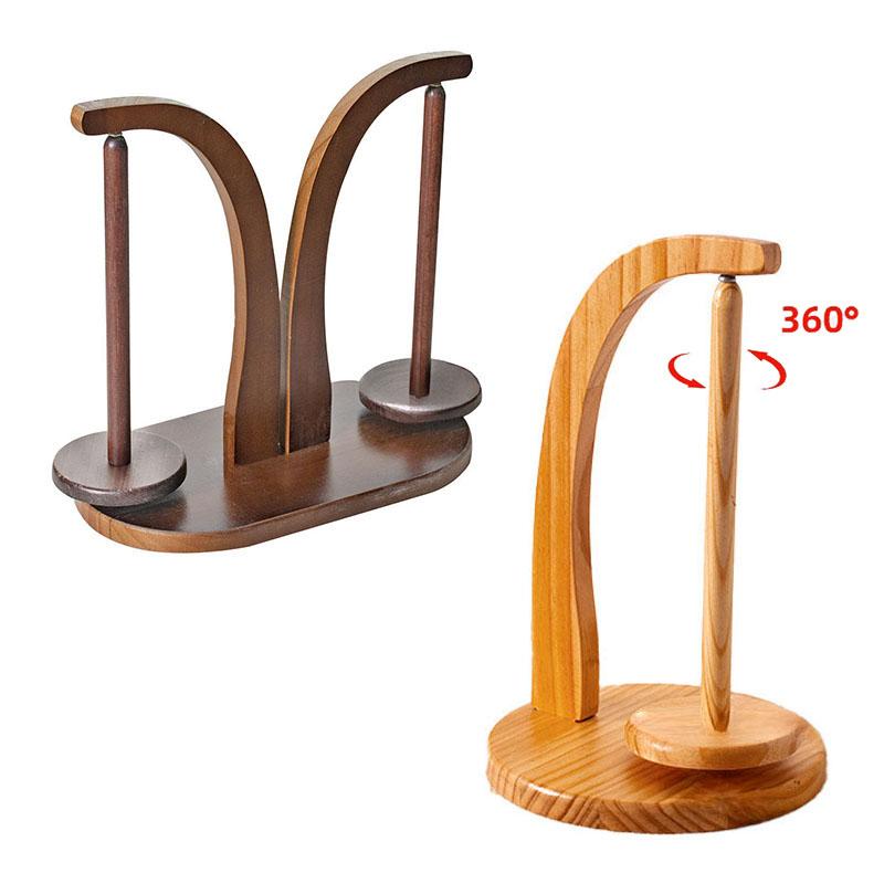 Wood Yarn Stand Yarn Spool Wool Ball Winder Magnetic Rotation Spinner Holder Spinning Home Braided Yarn Spool Storage Stand