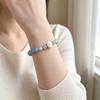 Ocean Blue Bracelet Women Korean Simple Small Design Daily Exquisite Beaded Camellia Jewelry Gentle Wear Style