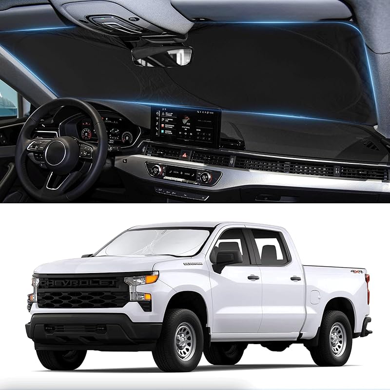Sunshade For Ram Sun Shade Fit 2010-2025 2026 Dodge RAM 2500 3500 Truck Accessories Windshield Cover For Ram 2500/3500/4500/5500 Sun Visor Fits 2Dr