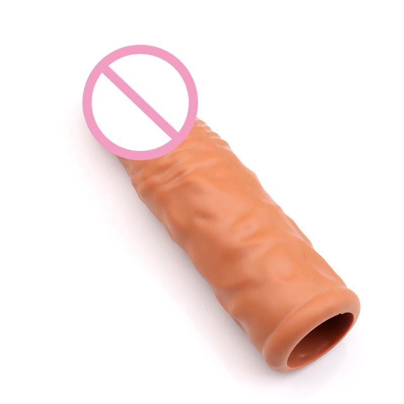 14.2cm Penis Enlargement Sleeve Hollow Penis Sleeve Thick Extender Condoms Sex Toys for Men Delay Ejaculation Adult Toys