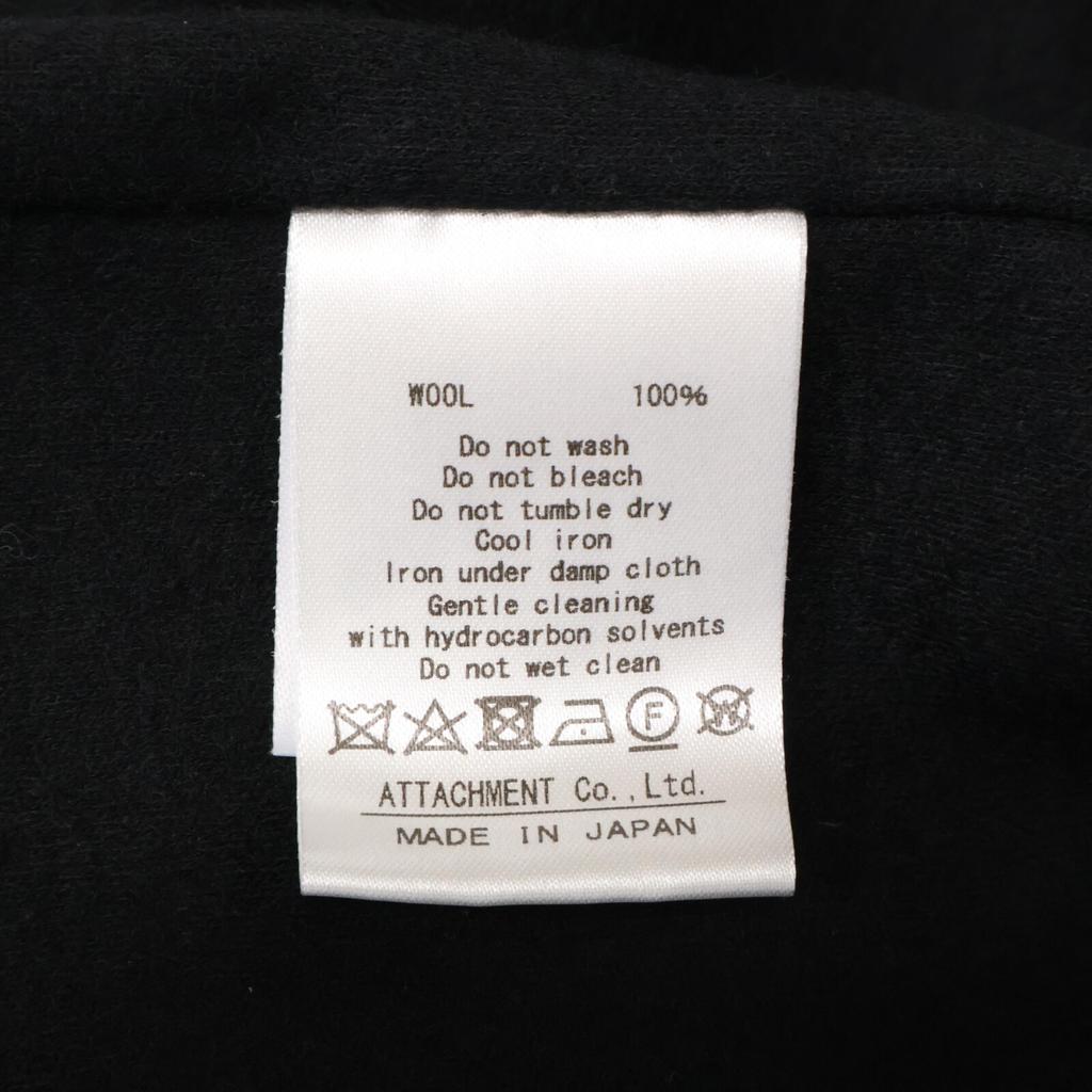 KAZUYUKI KUMAGAI Black buttonless wool short coat coat 1 blackUsed