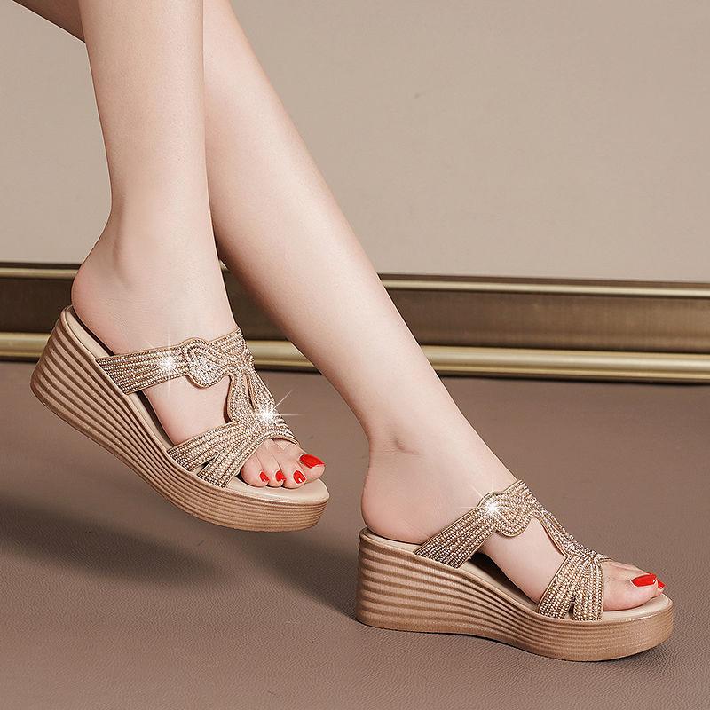 Fashion 2024 New Women Summer Comfort Breathable Sandals Platform Shoes Wedge High Heel Open Toes Fashion Beach Causal Sandal