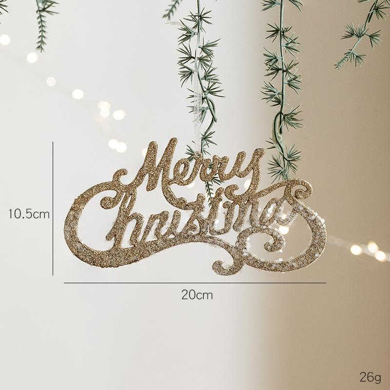 Christmas Letter Pendant Merry Christmas Hanging Creative Flower Wreath DIY Christmas Tree Pendant, Happy New Year 2026