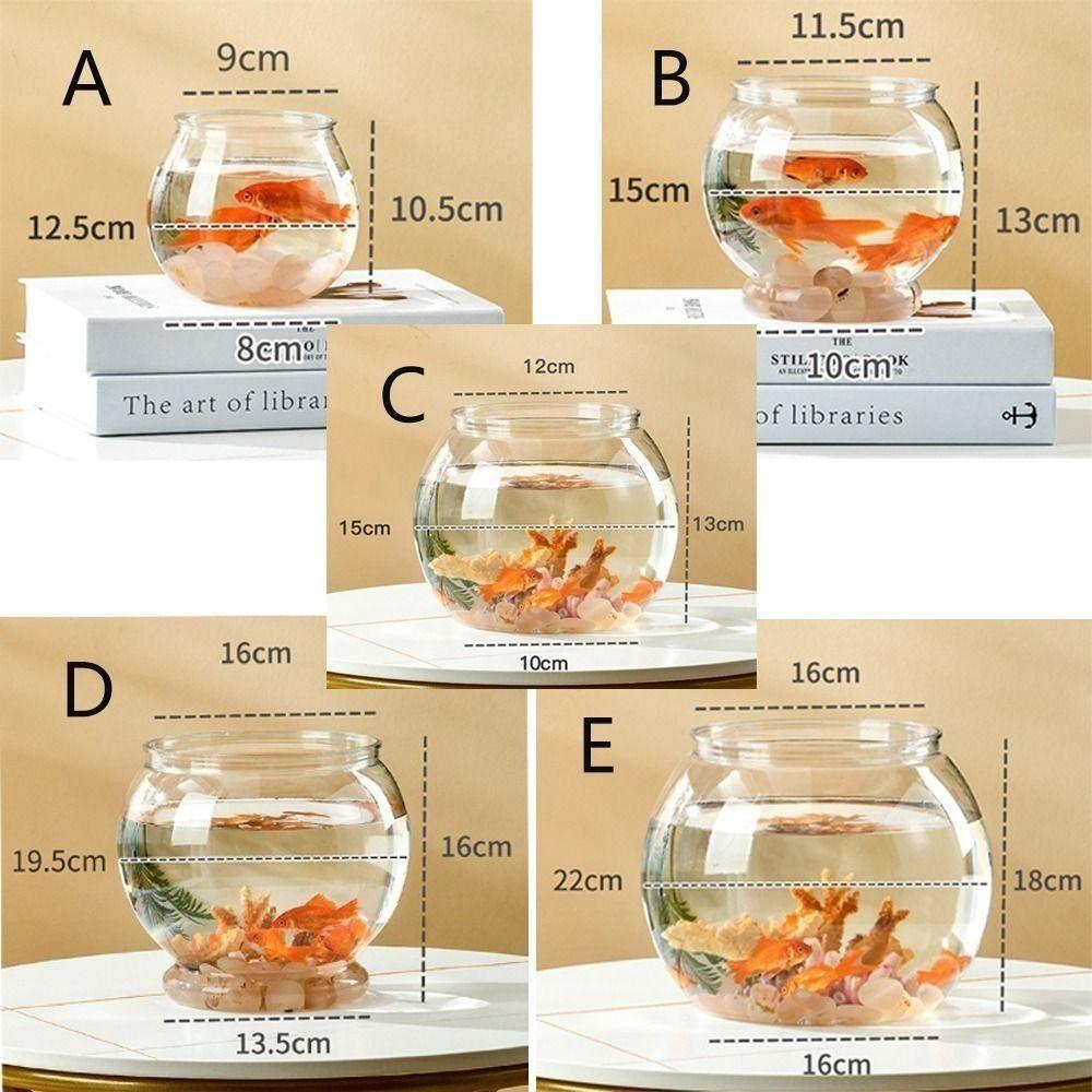 New Transparent Fish Tank Plastic Round Aquarium Unbreakable Lightweight Goldfish Tank Home Decor
