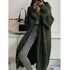 Woman's Long Knitted Casual Coat Autumn Winter Long Sleeves with Pocket Cardigan Sweater Ladies Comfort Warm Sweaters
