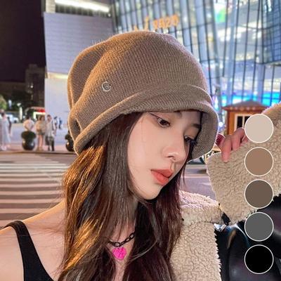 Winter/Autumn Short Brim Simple Soft Knit Beanie Hat