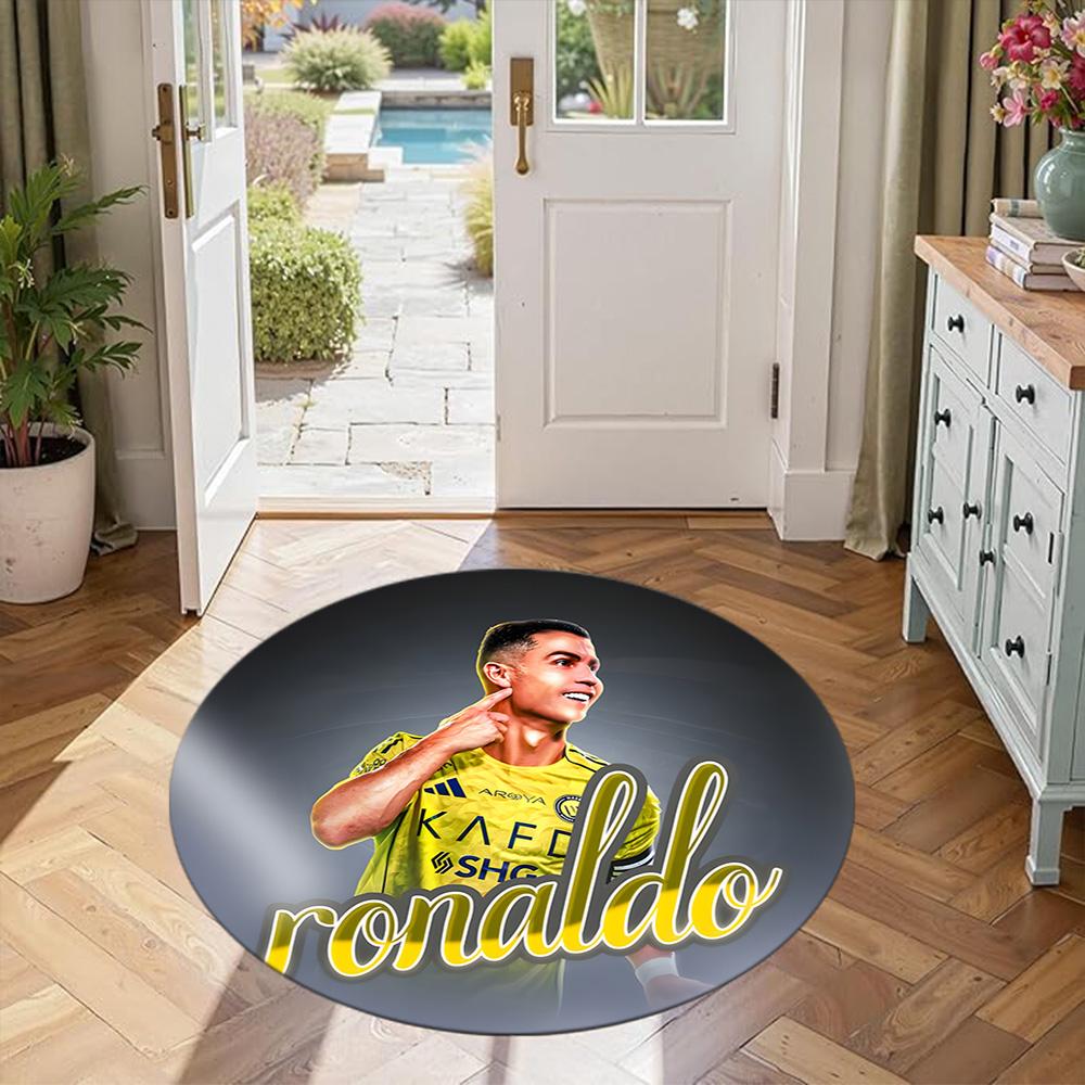Ronaldo's Round Floor Rug Suitable for Bedrooms Hallway Kitchen Game Room Antislip Round Carpet Office home decor