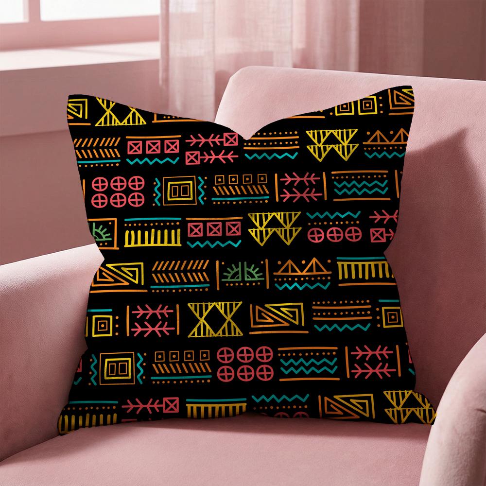 

African Tribal Pattern Cushion Cover Multi-Scene Pillow Cover for Home & Car - Reversible, Soft & Durable for Daily Use 30cmx30cm