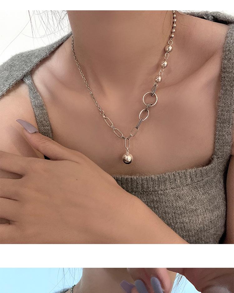 S925 Silver Retro Circle Necklace – Women's Elegant Clavicle Chain, Light Luxury Trendy Sweater Accessory