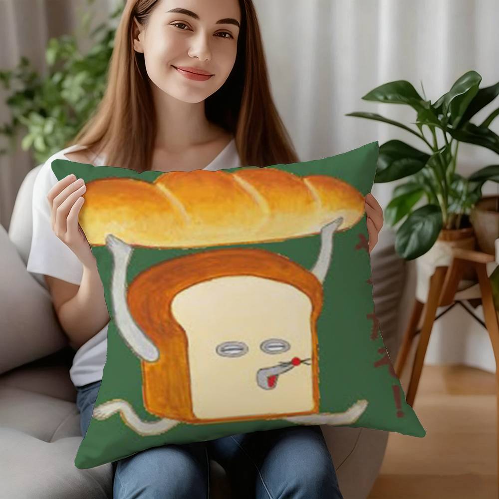 Book Bread T-Thief Pillow Case Sofa Decorative Home Double-sided Printing Short Plush Cushion Pillow Cover Holiday Gift