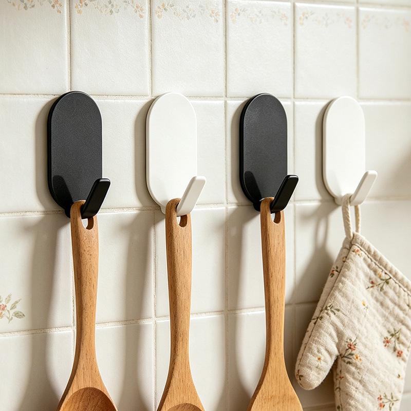Hole-free Hook, Invisible Adhesive Hook for Hats, Oval Hook for Wall Mounting In Kitchen and Bathroom